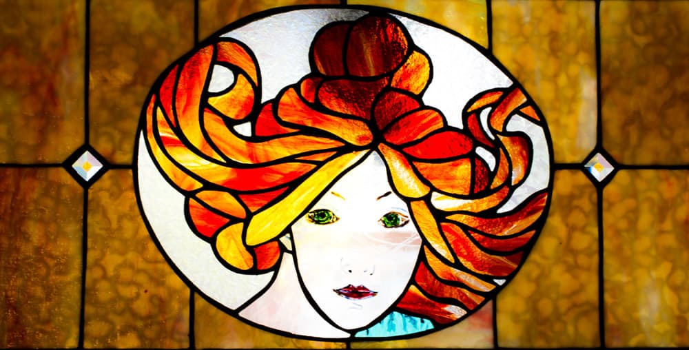 Art Nouveau stained glass window